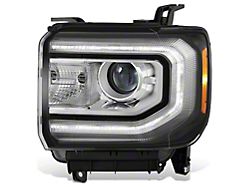 Factory Style Headlight with Amber Corner; Black Housing; Clear Lens; Driver Side (16-18 Sierra 1500)