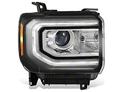 Factory Style Headlight with Amber Corner; Black Housing; Clear Lens; Passenger Side (16-18 Sierra 1500)