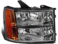 Factory Style Headlight; Chrome Housing; Clear Lens; Passenger Side (07-13 Sierra 1500)
