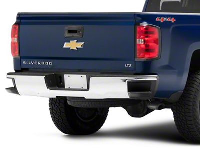 Factory Style Rear Bumper; Not Pre-Drilled for Backup Sensors; Chrome (14-18 Sierra 1500)