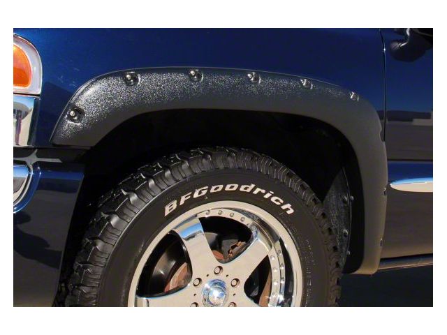 Elite Series Rivet Style Fender Flares; Rear; Textured Black (99-06 Sierra 1500 Fleetside)