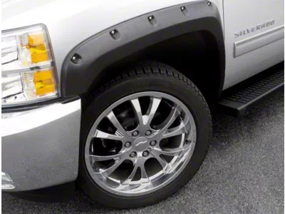 Elite Series Rivet Style Fender Flares; Front; Textured Black (14-15 Sierra 1500)