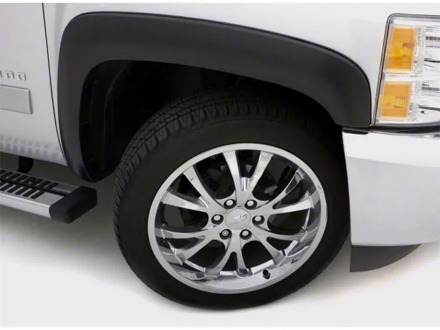 Elite Series Sport Style Fender Flares; Front; Smooth Black (07-13 Sierra 1500)