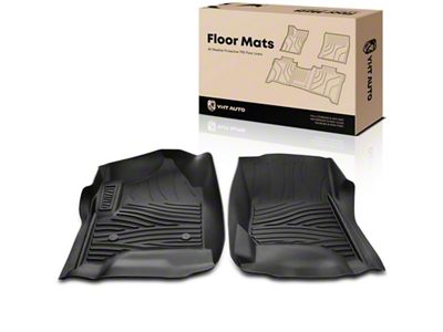 Front All-Weather Floor Mats; Black (14-18 Sierra 1500 w/ Full Center Console)