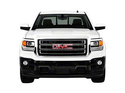 Front Bumper Cover; Not Pre-Drilled for Front Parking Sensors; Gloss Black (14-15 Sierra 1500)