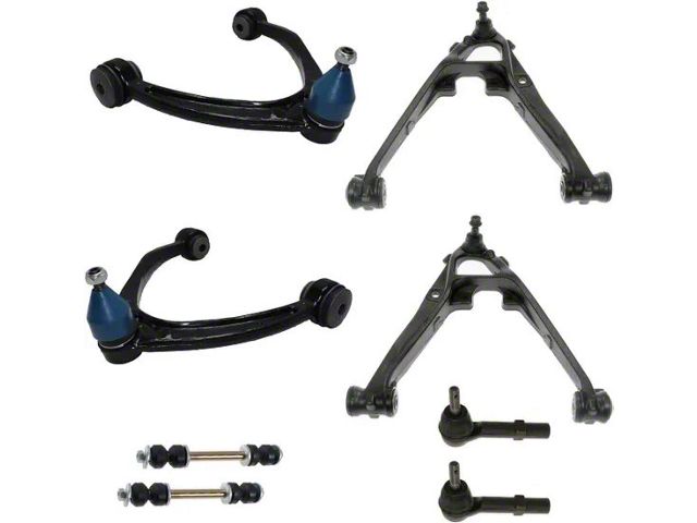 Front Control Arms with Outer Tie Rods and Sway Bar Links (07-13 Sierra 1500 w/ Stock Cast Iron Lower Control Arms)