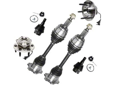 Front CV Axles with Wheel Hub Assemblies and Lower Ball Joints (07-13 4WD Sierra 1500)