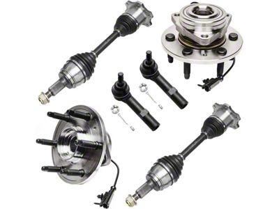 Front CV Axles with Wheel Hub Assemblies and Tie Rods (07-13 4WD Sierra 1500)