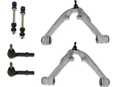 Front Lower Control Arms with Outer Tie Rods and Sway Bar Links (07-13 Sierra 1500 w/ Stock Aluminum Lower Control Arms)