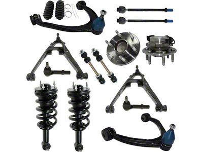 Front Strut and Spring Assemblies with Front Control Arms, Hub Assemblies and Tie Rods (07-13 2WD Sierra 1500 w/ Stock Cast Iron Control Arms & w/o Electronic Suspension)