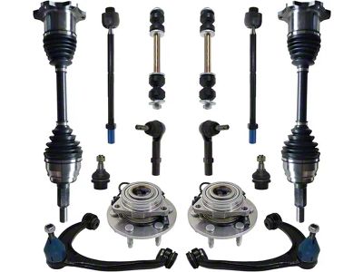 Front Upper Control Arms with CV Axles, Lower Ball Joints, Hub Assemblies, Sway Bar Links and Tie Rods (07-13 4WD Sierra 1500)