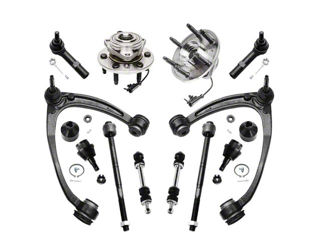 Front Upper Control Arms with Lower Ball Joints, Hub Assemblies, Sway Bar Links and Tie Rods (07-13 4WD Sierra 1500)