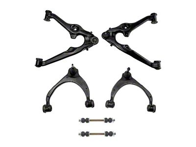 Front Upper and Lower Control Arms with Ball Joints and Sway Bar Links (16-18 Sierra 1500 w/ Stamped Steel Control Arms)