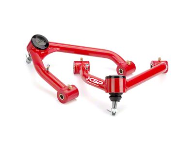 Front Upper Control Arms for 2 to 4-Inch Lift; Red (07-18 Sierra 1500 w/ Stock Cast Steel Control Arms)