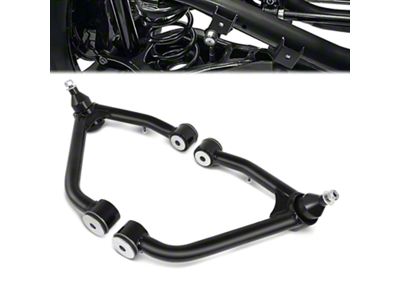 Front Upper Control Arms for 2 to 4-Inch Lift; Black (14-18 Sierra 1500)