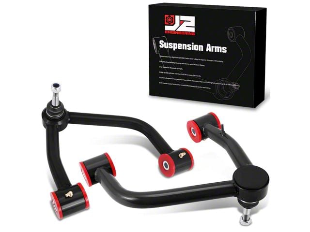 Front Upper Control Arms for 2 to 4-Inch Lift; Black (19-24 Sierra 1500, Excluding AT4 & Denali)