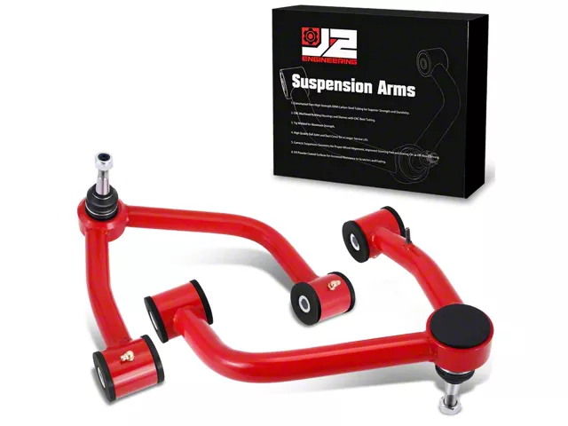 Front Upper Control Arms for 2 to 4-Inch Lift; Red (19-24 Sierra 1500, Excluding AT4 & Denali)