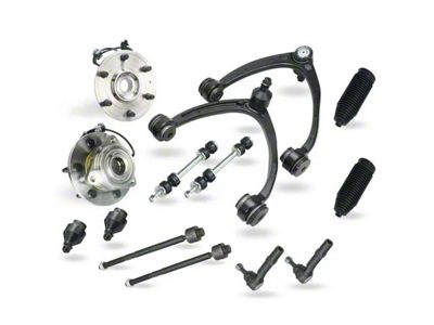 Front Upper Control Arms with Wheel Hub Assemblies, Sway Bar Links and Tie Rods (07-13 4WD Sierra 1500)