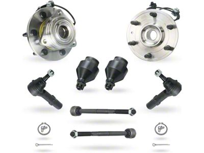 Front Wheel Hub Assemblies with Lower Ball Joints and Tie Rods (07-13 4WD Sierra 1500 w/ Steel Control Arms)