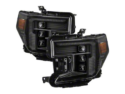 Full LED Headlights with Sequential Turn Signal and Welcome Light; Black Housing; Clear Lens (19-21 Sierra 1500; 2022 Sierra 1500 Limited)