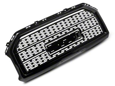 Denali Style Upper Replacement Grille; Gloss Black (16-18 Sierra 1500)