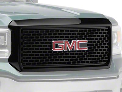 Denali Style Upper Replacement Grille; Gloss Black (14-15 Sierra 1500)