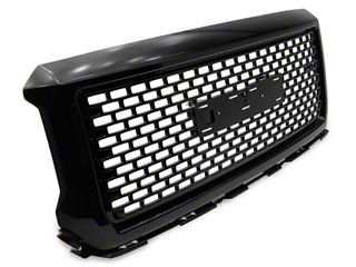 Denali Style Gloss Black Grille & Lower Skid Plate – Fits 2014-2015 GMC Sierra 1500 – 2-Piece Set