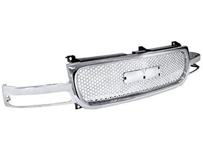 Grille; Machined Main; Round Punch CNC; Chrome (99-02 Sierra 1500)