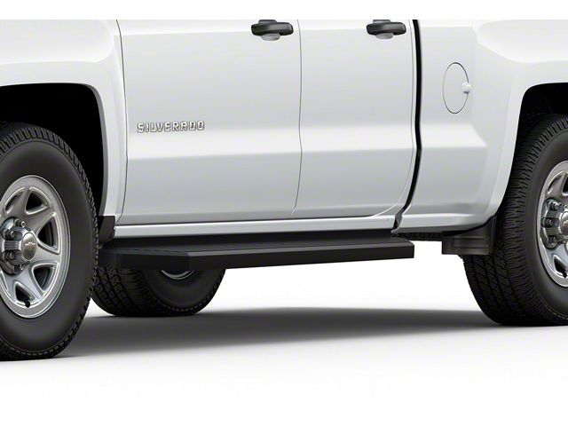 H-Style Running Boards; Black (07-18 Sierra 1500 Extended/Double Cab)
