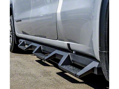 Westin HDX Drop Wheel-to-Wheel Nerf Side Step Bars; Textured Black (19-25 Sierra 1500 Double Cab)