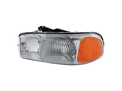 Factory Style Headlight; Chrome Housing; Clear Lens; Driver Side (99-06 Sierra 1500)