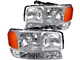 Factory Style Headlights with Bumper Lights; Chrome Housing; Clear Lens (99-06 Sierra 1500)