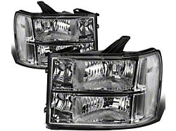 Headlights with Clear Corner Lights; Chrome Housing; Clear Lens (07-13 Sierra 1500)