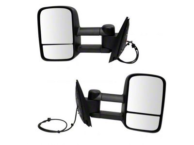 Heated Manual Towing Mirrors; Textured Black (07-13 Sierra 1500)