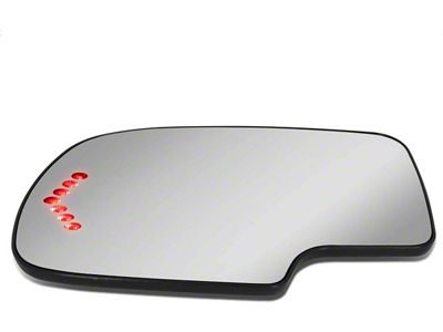 Heated Mirror Glass with LED Turn Signal; Driver Side (99-06 Sierra 1500)
