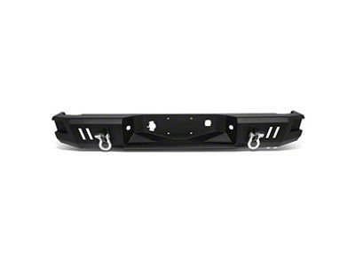 Heavy Duty Rear Bumper with D-Ring Shackles; Black (07-13 Sierra 1500)