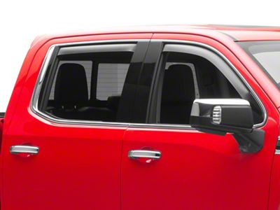 EGR In-Channel Window Visors; Front and Rear; Matte Black (19-24 Sierra 1500 Crew Cab)