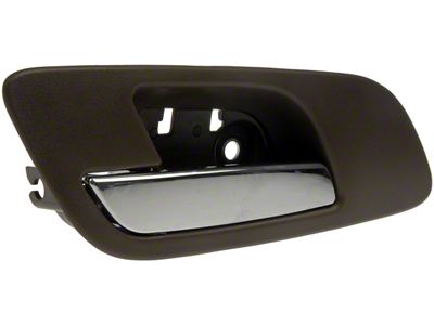 Interior Door Handle without Heated Seat Switch Hole; Cashmere Brown and Chrome; Front Driver Side (07-13 Sierra 1500)