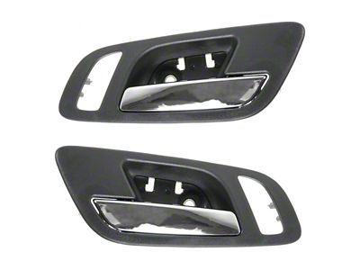 Interior Door Handles; Front; Chrome and Black (07-13 Sierra 1500)