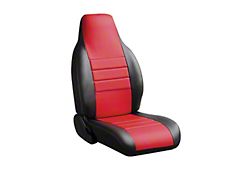 Fia LeatherLite Series Front Seat Covers; Red (19-26 Sierra 1500 w/ Bucket Seats)
