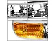 LED DRL Headights with Amber Corners; Chrome Housing; Clear Lens (99-06 Sierra 1500)