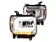 LED DRL Projector Headlights; Chrome Housing; Clear Lens (14-18 Sierra 1500 w/ Factory Halogen Headlights)