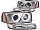 LED Dual Halo Projector Headlights with Amber Corner; Chrome Housing; Clear Lens (99-06 Sierra 1500, Excluding Denali)