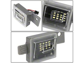 Bright White LED License Plate Lights For GMC Sierra – Chrome Housing, Plug & Play