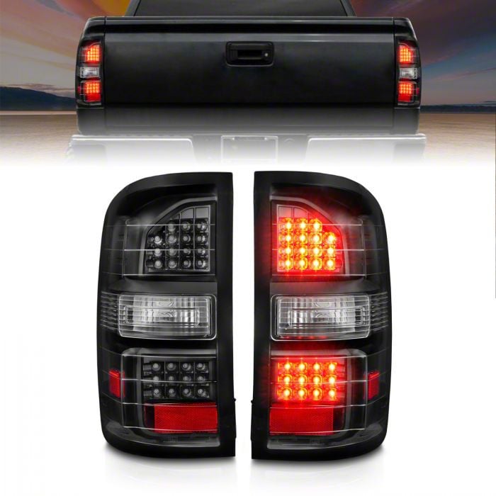 Sierra 1500 LED Tail Lights; Black Housing; Clear Lens (1418 Sierra