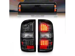 LED Tail Lights; Black Housing; Clear Lens (14-18 Sierra 1500 w/ Factory Halogen Tail Lights)