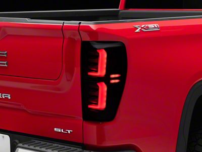 LED Tail Lights; Black Housing; Clear Lens (19-24 Sierra 1500 w/ Factory LED Tail Lights)