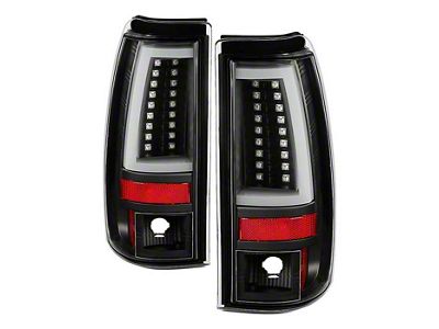 LED Tail Lights; Black Housing; Clear Lens (99-02 Sierra 1500 Fleetside)