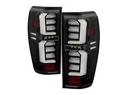 LED Tail Lights; Black Housing; Clear Lens (19-26 Sierra 1500 w/ Factory Halogen Tail Lights)