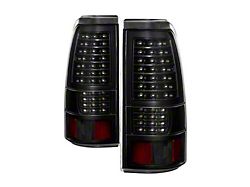 LED Tail Lights; Black Housing; Clear Lens (99-06 Sierra 1500 Fleetside)